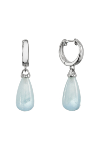 Obrázok pre Strieborné visiace náušnice kvapky s akvamarínom 11733.3