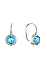 Strieborné visiace náušnice modré 11685.3 Obrázok pre Strieborné visiace náušnice modré 11685.3