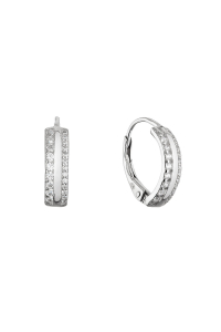 Strieborné visiace náušnice polkruhy so zirkónmi 11663.1 Obrázok pre Strieborné visiace náušnice polkruhy so zirkónmi 11663.1