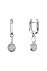 Obrázok pre Strieborné visiace náušnice s čipkovaným achátom 11736.3