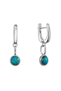 Obrázok pre Strieborné visiace náušnice s chryzokolom 11736.3