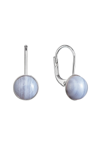 Obrázok pre Strieborné visiace náušnice s minerálnymi kameňmi 11481.3 achát blue lace