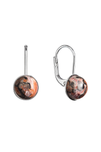 Obrázok pre Strieborné visiace náušnice s minerálnymi kameňmi 11481.3 jaspis leopard skin