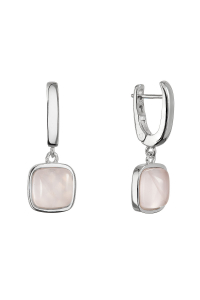 Obrázok pre Strieborné visiace náušnice s ruženínom 11738.3