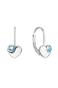 Obrázok pre Strieborné visiace náušnice so Swarovski kryštálmi srdiečka 31299.3 modré