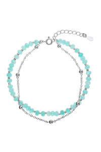 Strieborný dvojitý náramok s amazonitmi 13115.3 Obrázok pre Strieborný dvojitý náramok s amazonitmi 13115.3