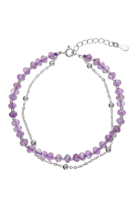 Strieborný dvojitý náramok s ametystmi 13115.3 Obrázok pre Strieborný dvojitý náramok s ametystmi 13115.3