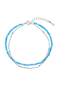 Strieborný dvojitý náramok s farebnými howlitmi 13114.3 Obrázok pre Strieborný dvojitý náramok s farebnými howlitmi 13114.3
