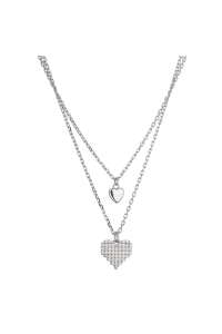 Strieborný dvojradový náhrdelník srdiečka 12153.1 Obrázok pre Strieborný dvojradový náhrdelník srdiečka 12153.1
