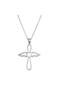 Strieborný náhrdelník anjel so srdiečkom 12124.1 Obrázok pre Strieborný náhrdelník anjel so srdiečkom 12124.1