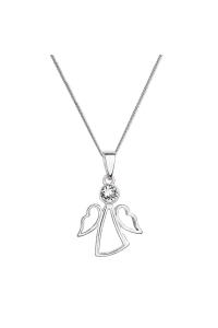 Obrázok pre Strieborný náhrdelník anjel so Swarovski kryštálom biely 32082.1 crystal