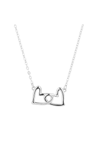 Obrázok pre Strieborný náhrdelník dve spojené srdcia 62020