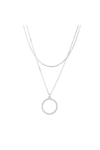 Obrázok pre Strieborný náhrdelník dvojitá retiazka s krúžkom 62017