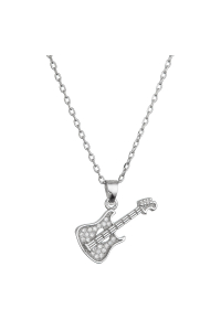 Strieborný náhrdelník gitara so zirkónmi 12126.1 Obrázok pre Strieborný náhrdelník gitara so zirkónmi 12126.1