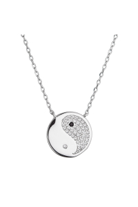 Strieborný náhrdelník Jin a Jang 12151.1 crystal Obrázok pre Strieborný náhrdelník Jin a Jang 12151.1 crystal
