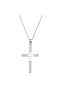 Strieborný náhrdelník kríž so zirkónmi 12137.1 Obrázok pre Strieborný náhrdelník kríž so zirkónmi 12137.1