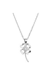 Strieborný náhrdelník kytička so zirkónovým stredom 12132.1 Obrázok pre Strieborný náhrdelník kytička so zirkónovým stredom 12132.1