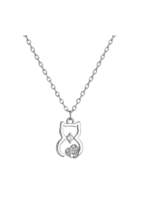 Strieborný náhrdelník mačka so zirkónmi 12113.1 Obrázok pre Strieborný náhrdelník mačka so zirkónmi 12113.1