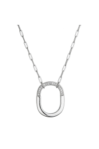 Strieborný náhrdelník ovál so zirkónmi 12128.1 crystal Obrázok pre Strieborný náhrdelník ovál so zirkónmi 12128.1 crystal