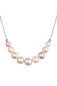 Obrázok pre Strieborný náhrdelník s farebnými riečnymi perlami 22046.3 multi