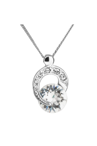 Obrázok pre Strieborný náhrdelník s kryštálmi Preciosa biely okrúhly 32048.1 crystal