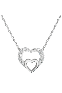 Obrázok pre Strieborný náhrdelník s kryštálmi Swarovski biele srdce 32032.1