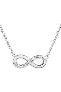 Obrázok pre Strieborný náhrdelník s kryštálmi Swarovski bielej infinity,osmička-nekonečno 32023.1