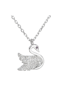 Strieborný náhrdelník so zirkónom biela labuť 12019.1 Obrázok pre Strieborný náhrdelník so zirkónom biela labuť 12019.1