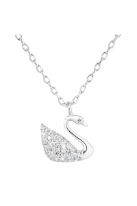 Strieborný náhrdelník so zirkónom biela labuť 12032.1 Obrázok pre Strieborný náhrdelník so zirkónom biela labuť 12032.1