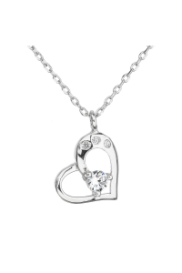 Strieborný náhrdelník so zirkónom biele srdce 12022.1 Obrázok pre Strieborný náhrdelník so zirkónom biele srdce 12022.1