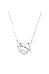 Strieborný náhrdelník srdca so srdiečkom zo zirkónu 12099.1 crystal Obrázok pre Strieborný náhrdelník srdca so srdiečkom zo zirkónu 12099.1 crystal