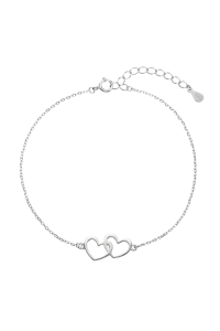 Strieborný náramok dve srdiečka 63009 Obrázok pre Strieborný náramok dve srdiečka 63009