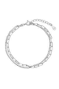 Strieborný náramok dvojitá retiazka guličky a oválky 63004 Obrázok pre Strieborný náramok dvojitá retiazka guličky a oválky 63004