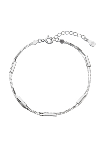 Strieborný náramok dvojitá retiazka s obdĺžnikmi 63005 Obrázok pre Strieborný náramok dvojitá retiazka s obdĺžnikmi 63005