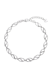 Obrázok pre Strieborný náramok kávové zrná so zirkónmi 13083.1 crystal