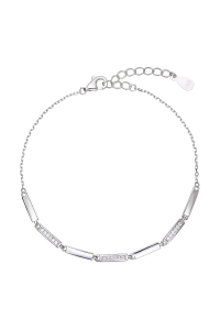 Obrázok pre Strieborný náramok obdĺžniky a zirkóny 13080.1 crystal
