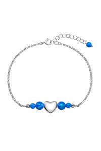 Strieborný náramok opálový s perleťovým srdiečkom 13086.3 modrý Obrázok pre Strieborný náramok opálový s perleťovým srdiečkom 13086.3 modrý