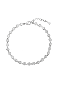 Obrázok pre Strieborný náramok retiazka osadený okrúhlymi zirkónmi biely 13027.1 crystal