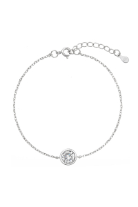 Obrázok pre Strieborný náramok retiazka s jedným zirkónom 13025.1 crystal