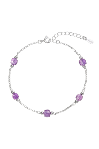 Obrázok pre Strieborný náramok s ametystmi 13111.3