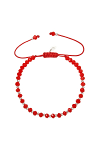 Obrázok pre Strieborný náramok s červenými sklenenými korálkami 13074.3