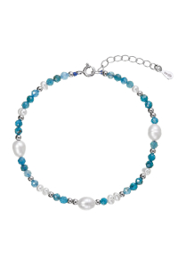 Obrázok pre Strieborný náramok s perlami a apatitmi 13113.3