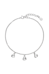 Obrázok pre Strieborný náramok so Swarovski kryštálmi biele srdce 33108.1