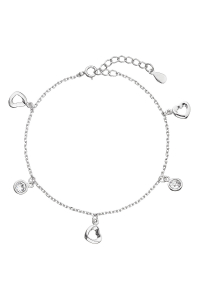 Obrázok pre Strieborný náramok so Swarovski kryštálmi biele srdce 33110.1