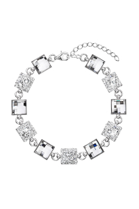 Obrázok pre Strieborný náramok so Swarovski kryštálmi biely 33047.1