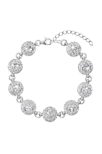 Obrázok pre Strieborný náramok so Swarovski kryštálmi biely 33048.1