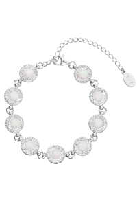 Obrázok pre Strieborný náramok so syntetickým opálom a kryštálmi Preciosa biely 33105.1