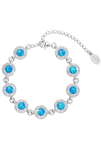 Obrázok pre Strieborný náramok so syntetickým opálom a kryštálmi Preciosa modrý 33105.1