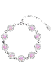 Obrázok pre Strieborný náramok so syntetickým opálom a kryštálmi Preciosa ružový 33105.1