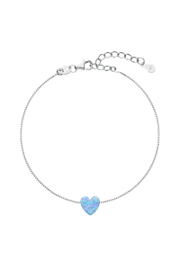 Obrázok pre Strieborný náramok so syntetickým opálom svetlo modré srdce 13018.3